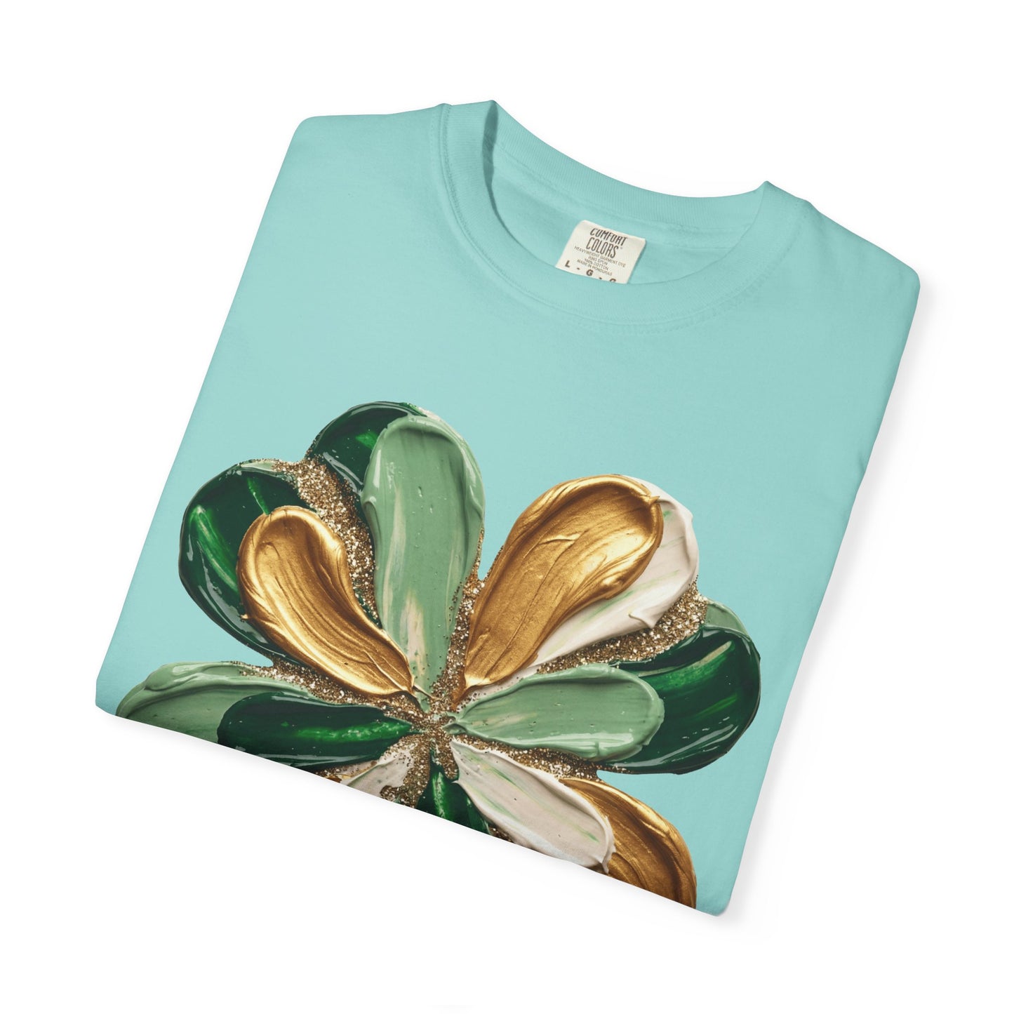 Gold and Green Four-Leaf Clover T-Shirt | St. Patrick's Day Lucky Tee