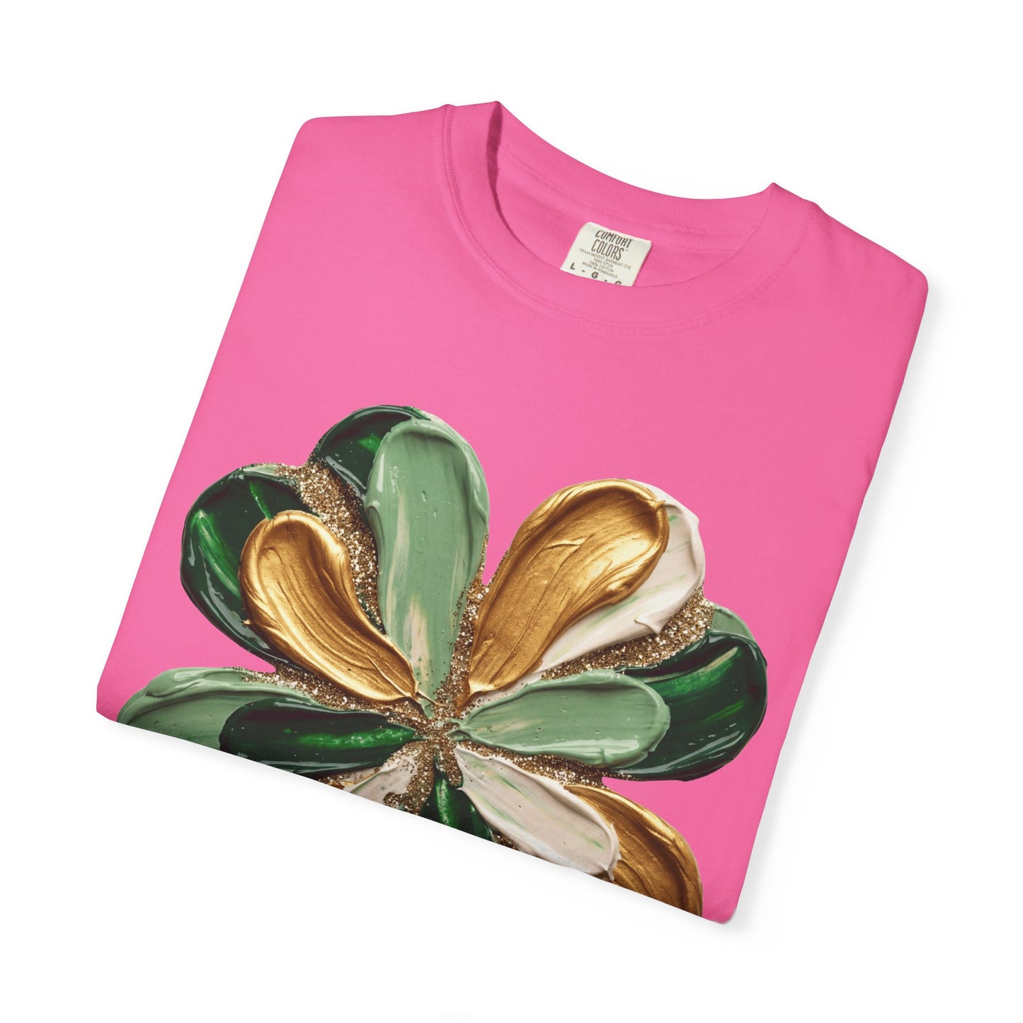 Gold and Green Four-Leaf Clover T-Shirt | St. Patrick's Day Lucky Tee