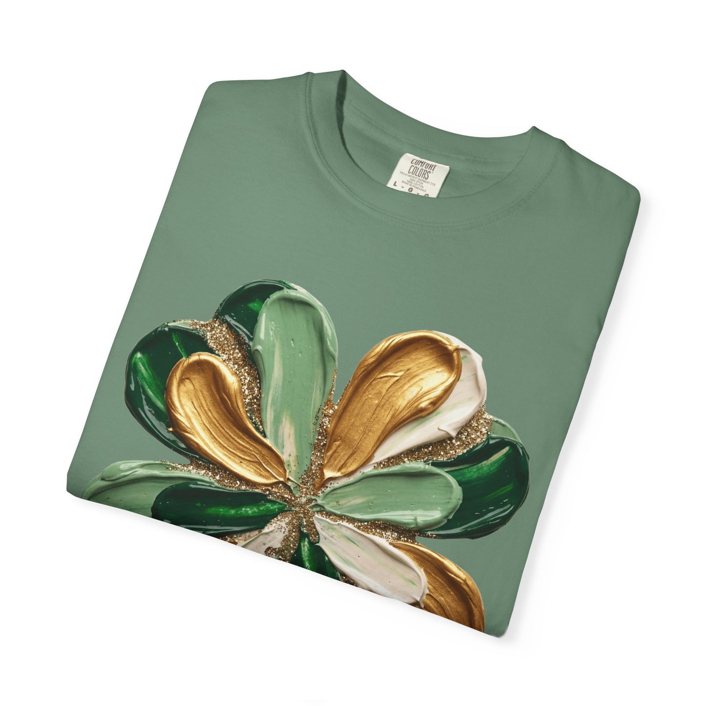 Gold and Green Four-Leaf Clover T-Shirt | St. Patrick's Day Lucky Tee