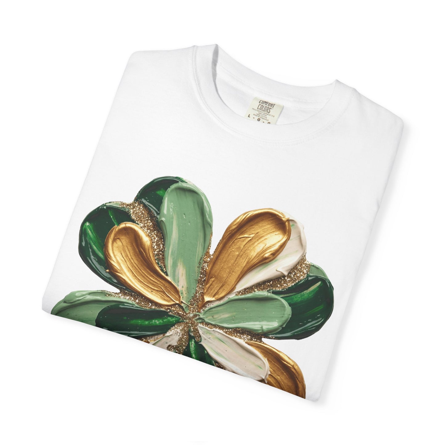 Gold and Green Four-Leaf Clover T-Shirt | St. Patrick's Day Lucky Tee