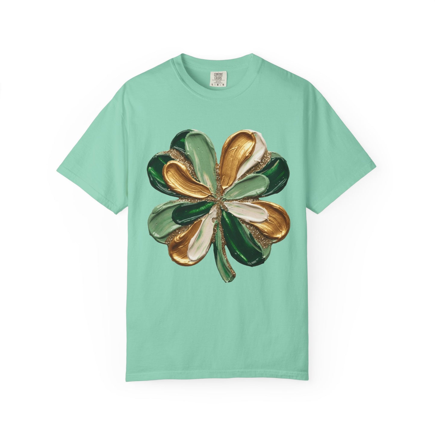Gold and Green Four-Leaf Clover T-Shirt | St. Patrick's Day Lucky Tee