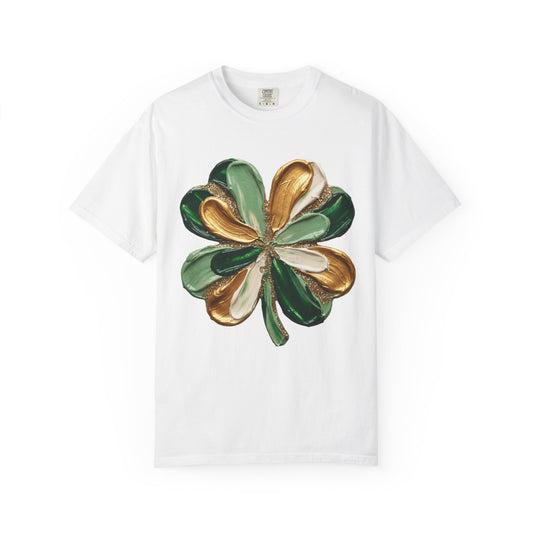 Gold and Green Four-Leaf Clover T-Shirt | St. Patrick's Day Lucky Tee