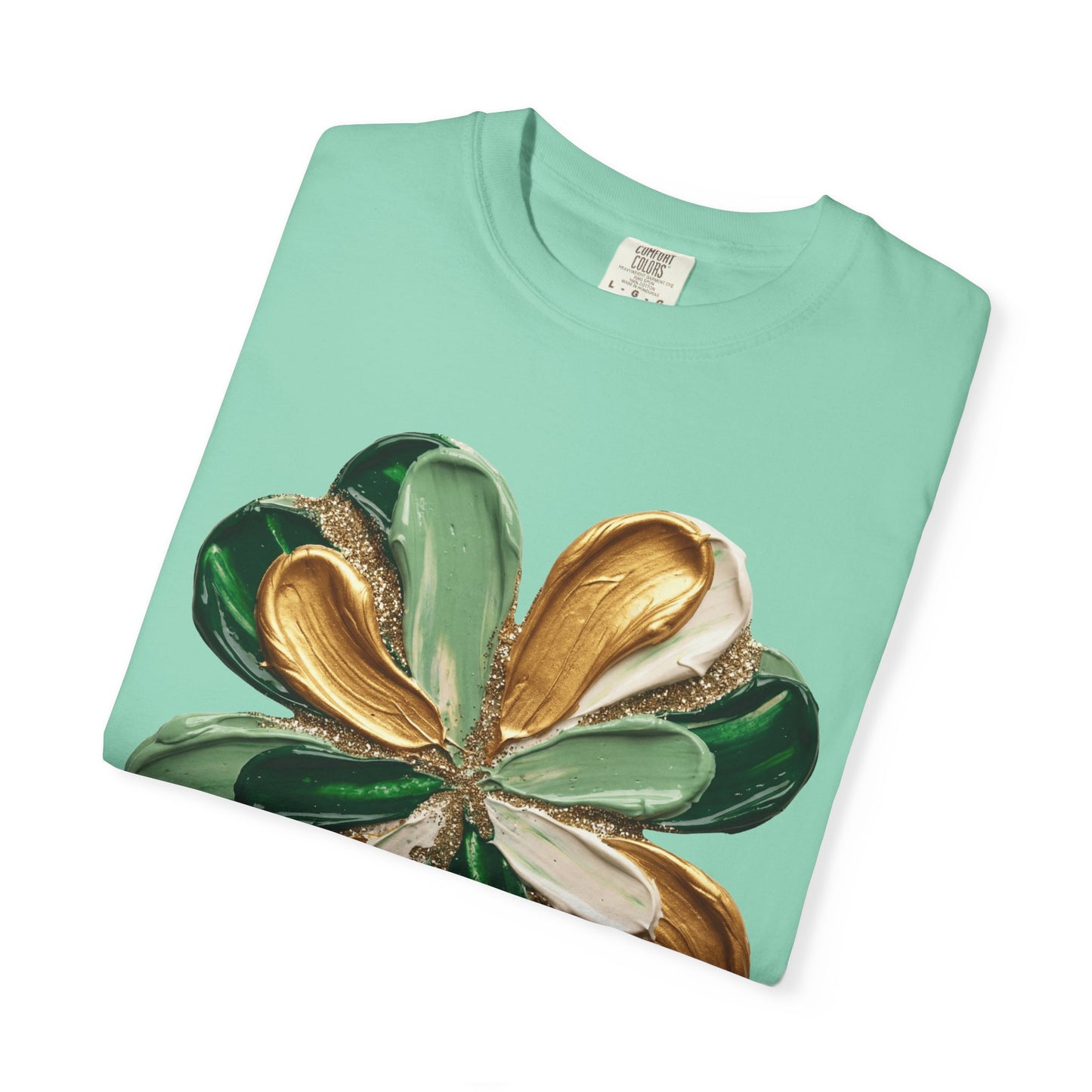 Gold and Green Four-Leaf Clover T-Shirt | St. Patrick's Day Lucky Tee
